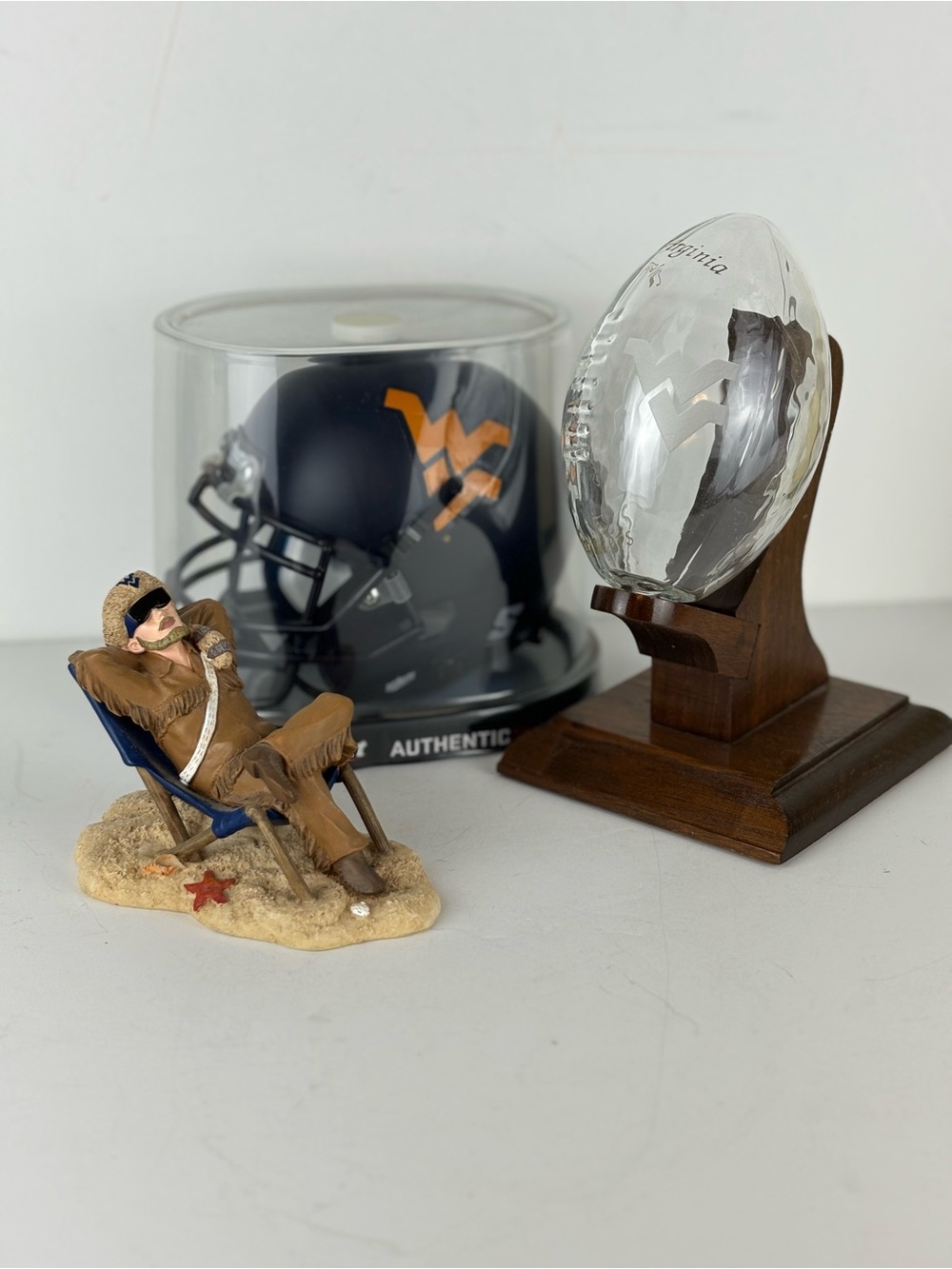 Lot of 3-West Virginia University Football Memembilia /Collectible/Decor